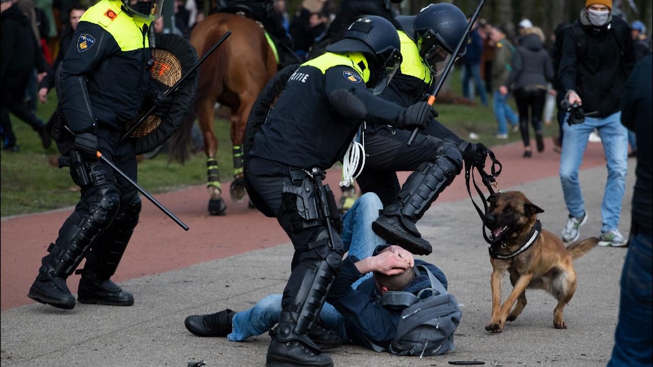 Police clash with anti-lockdown protesters near The Hague - CGTN