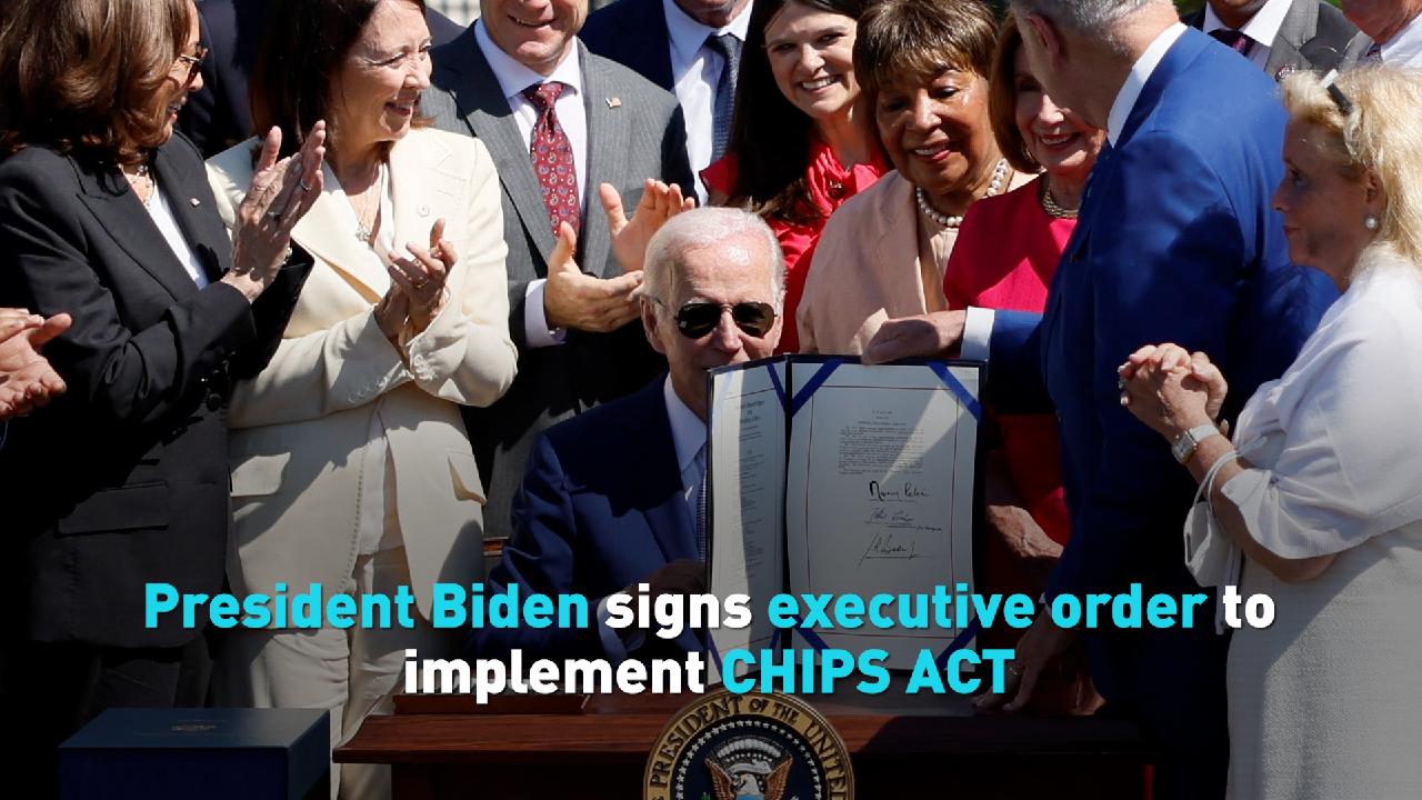 President Biden Signs Executive Order To Implement CHIPS ACT - CGTN