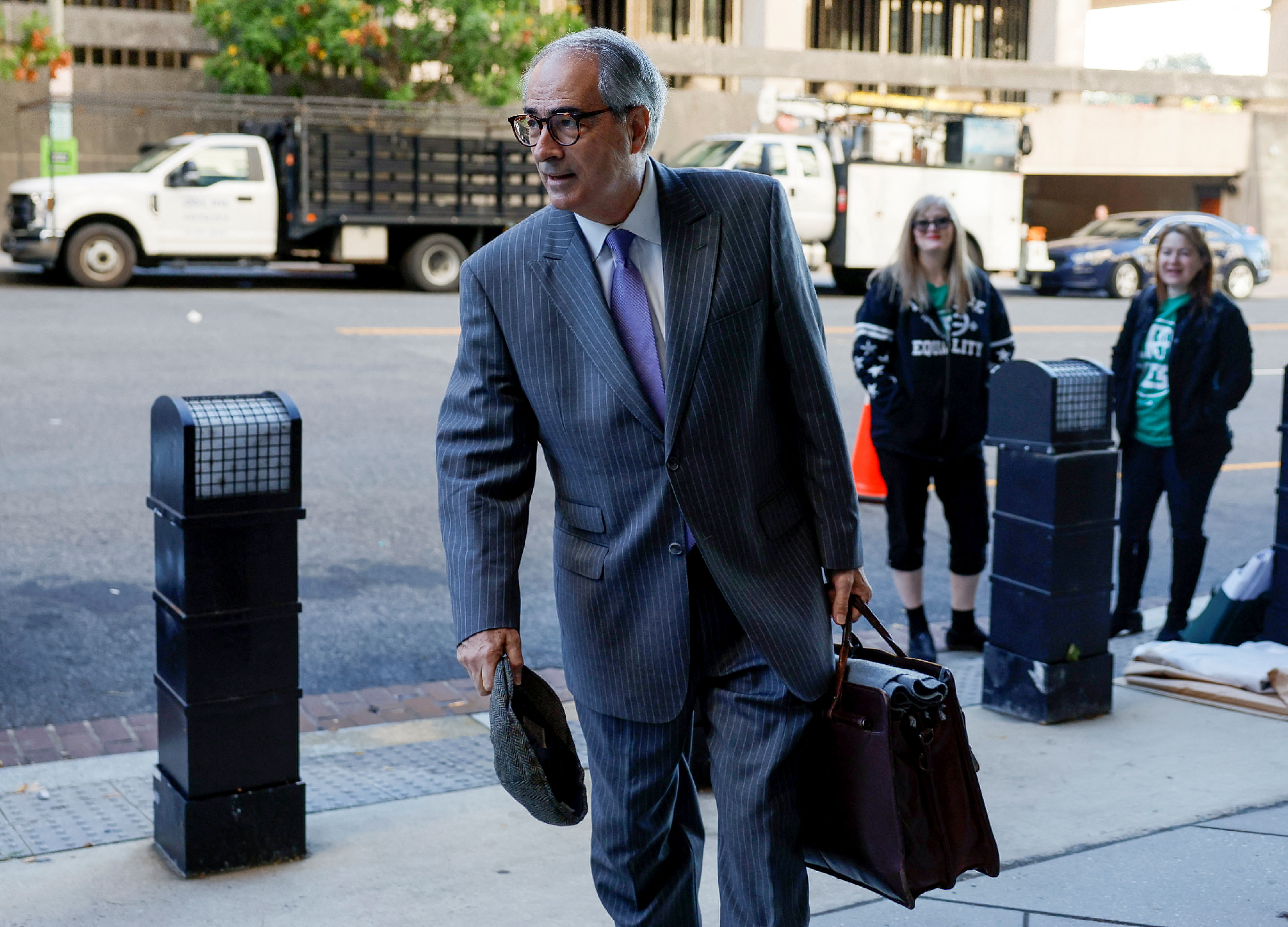 Lawyer for Oath Keeper Thomas Caldwell arrives at court for jury selection in the trial on seditious conspiracy charges for the Jan 6 attack on the U.S. Capitol in Washington D.C.