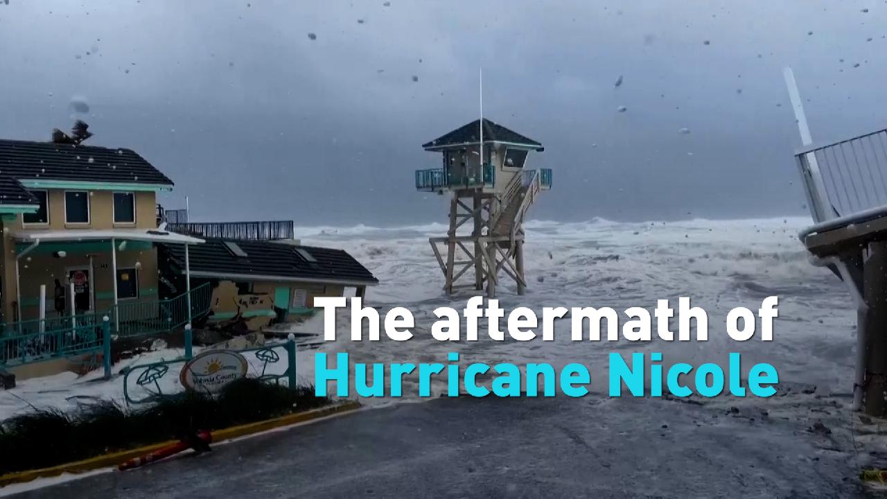 The aftermath of Hurricane Nicole CGTN