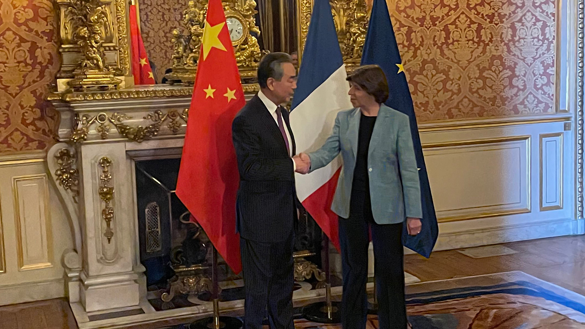 China’s top diplomat Wang Yi met with French Foreign Minister Catherine Colonna in Paris on February 15, 2023.
