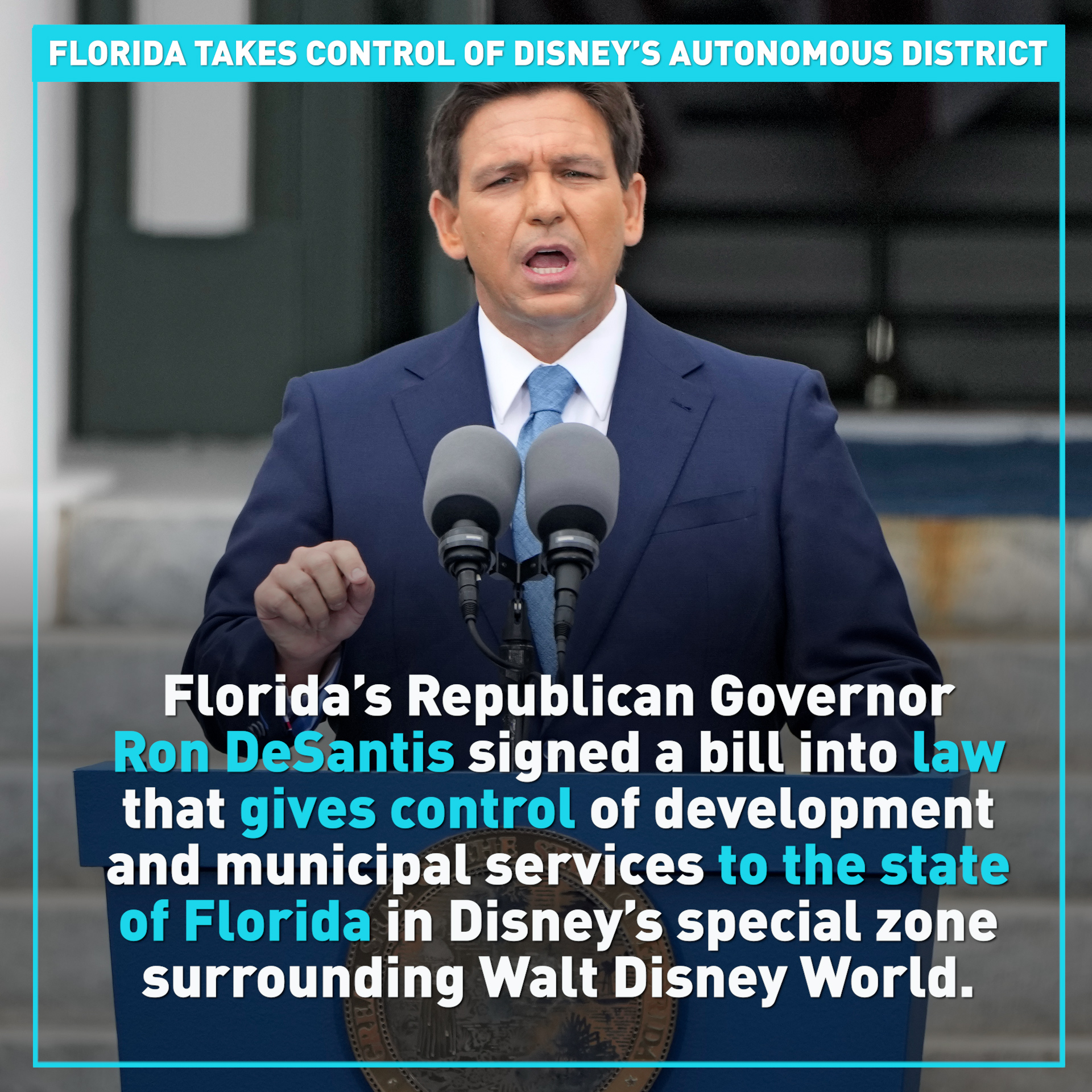 State of Florida takes control of Disney World's autonomous district 