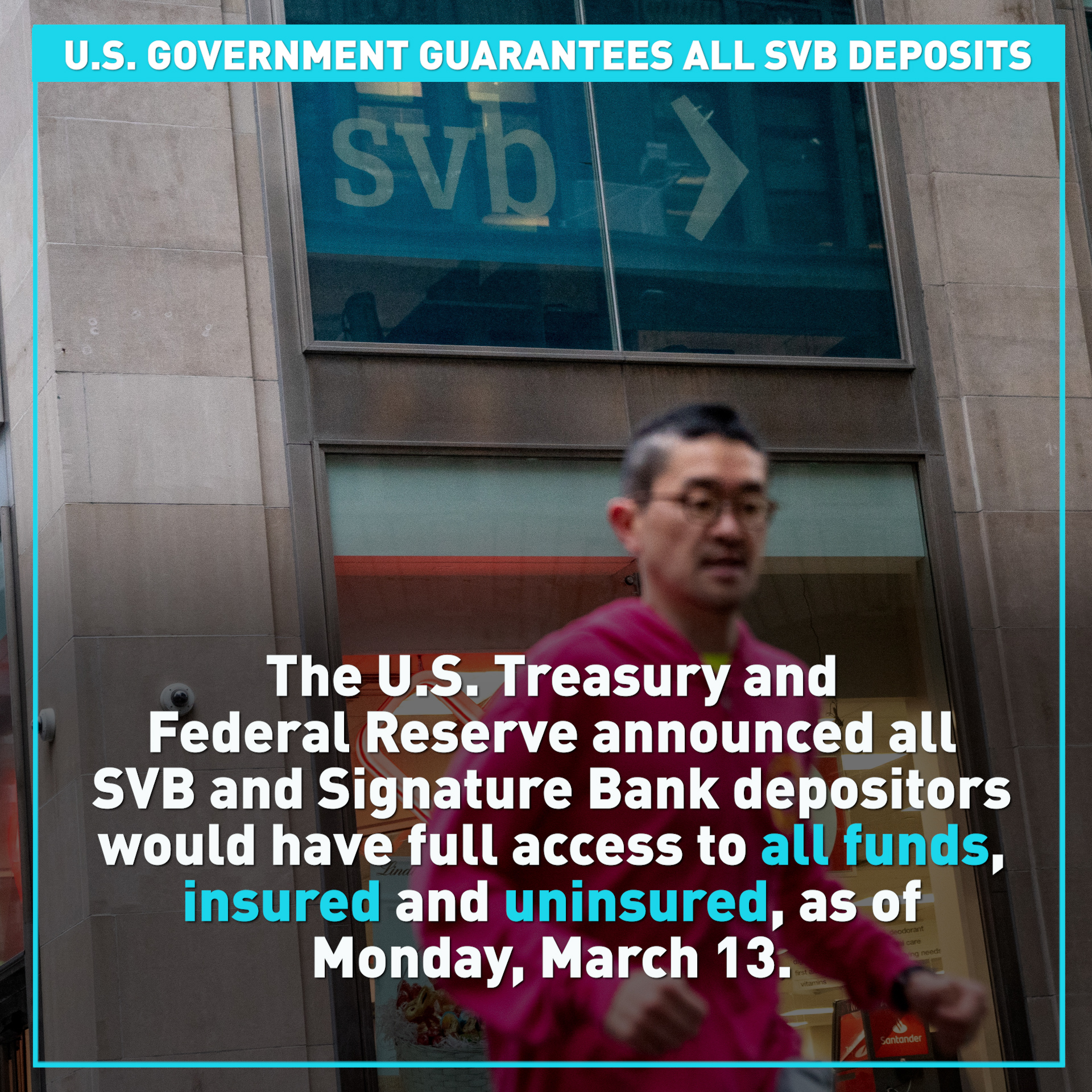 U.S. government guarantees all SVB and Signature Bank deposits 