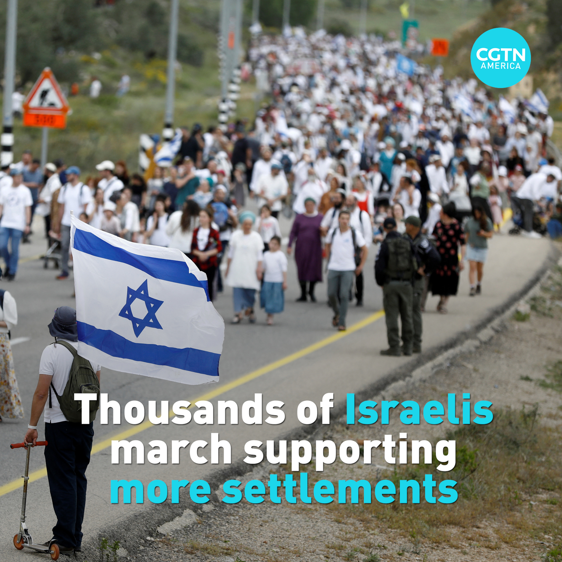 Thousands of Israelis march supporting more settlements