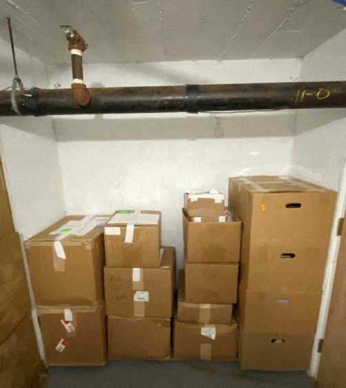 A photo published by the U.S. Justice Department in their charging document and indictment against former U.S. President Donald Trump shows boxes of documents and other artifacts stored at Trump's Mar-a-Lago club in Florida as seen embedded in the legal document released by the Justice Department in Washington, U.S. June 9, 2023.