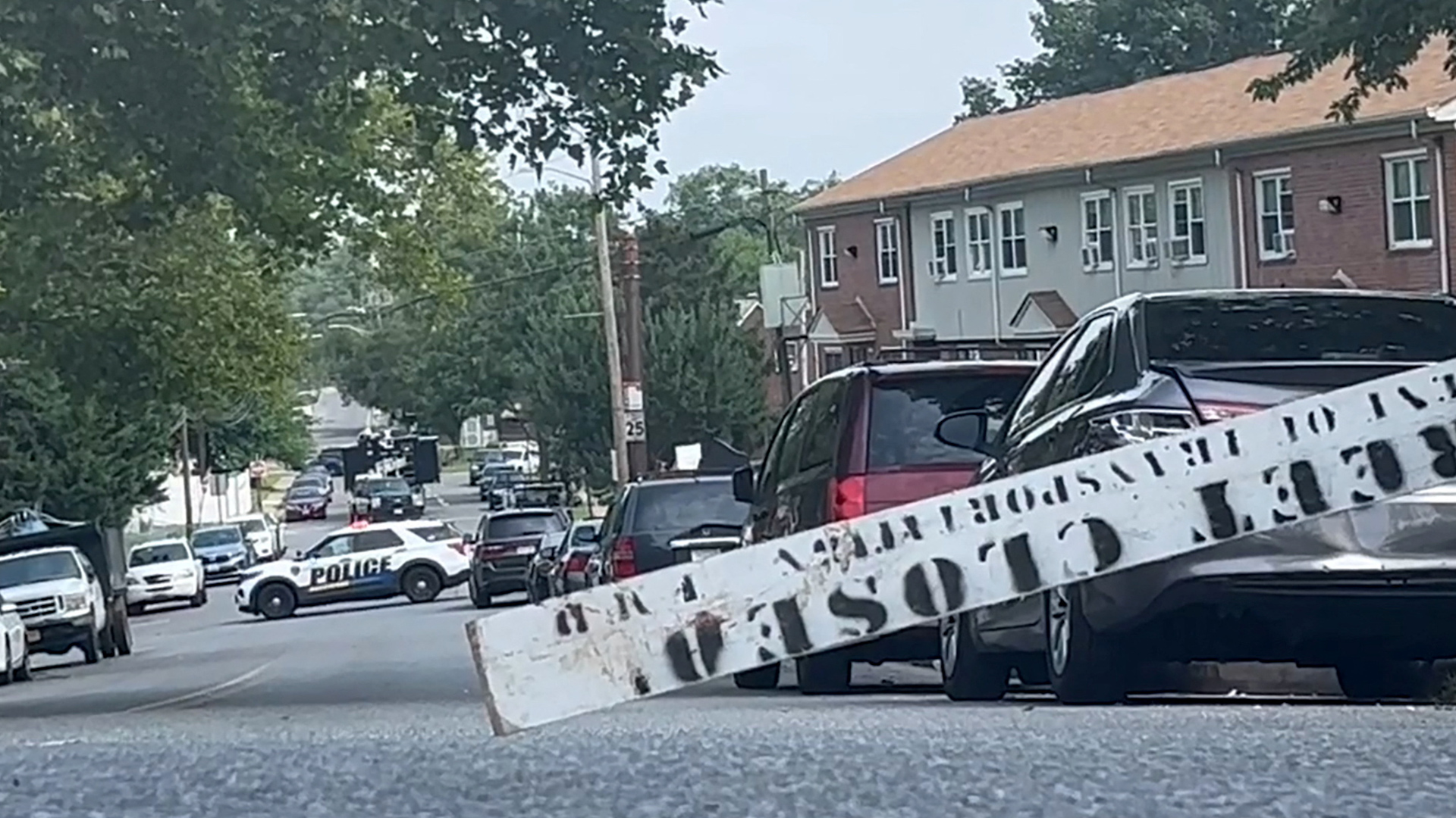 The scene after a mass shooting where at least 30 people were shot at a Baltimore, Maryland block party.