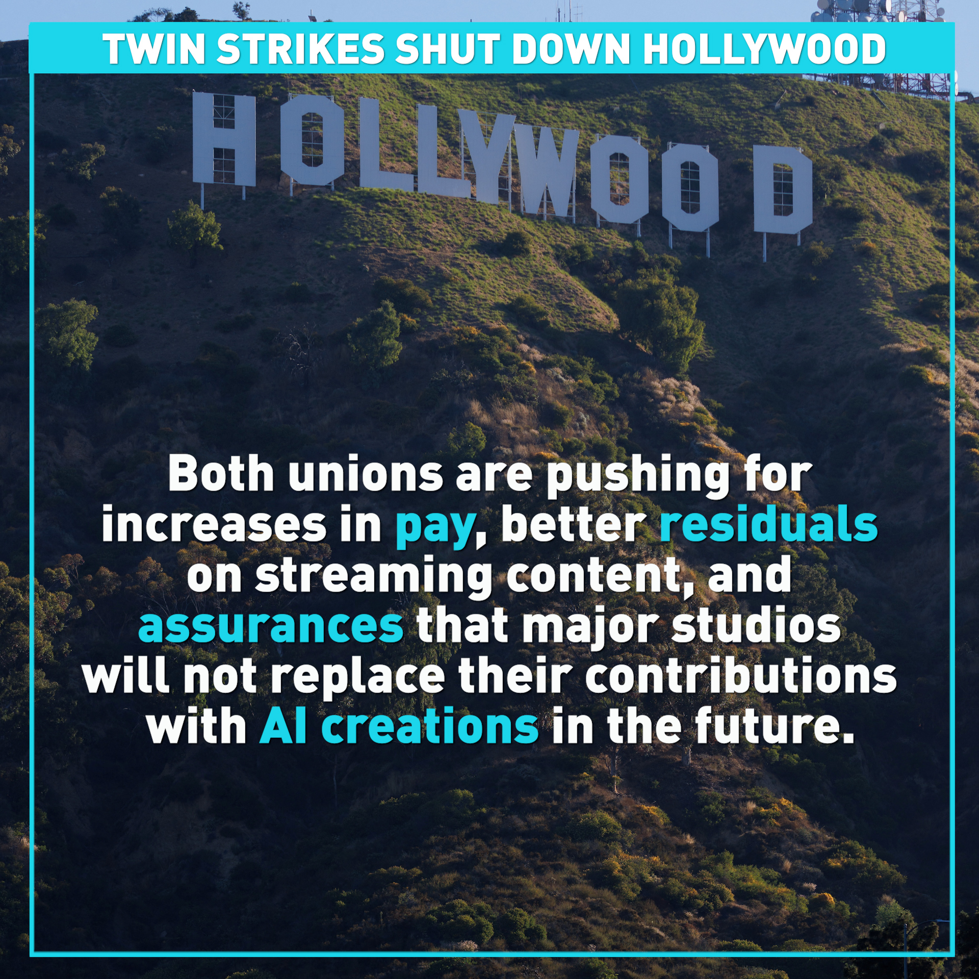 Twin strikes shut down Hollywood 