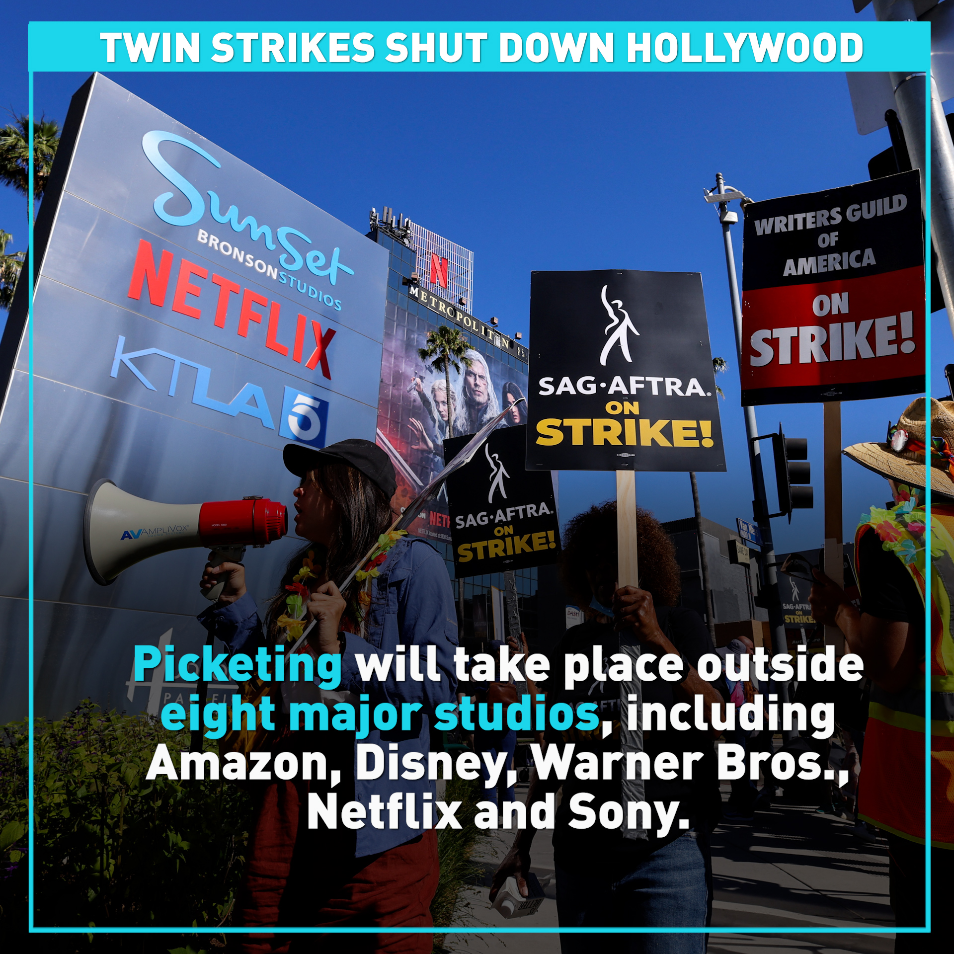 Twin strikes shut down Hollywood 