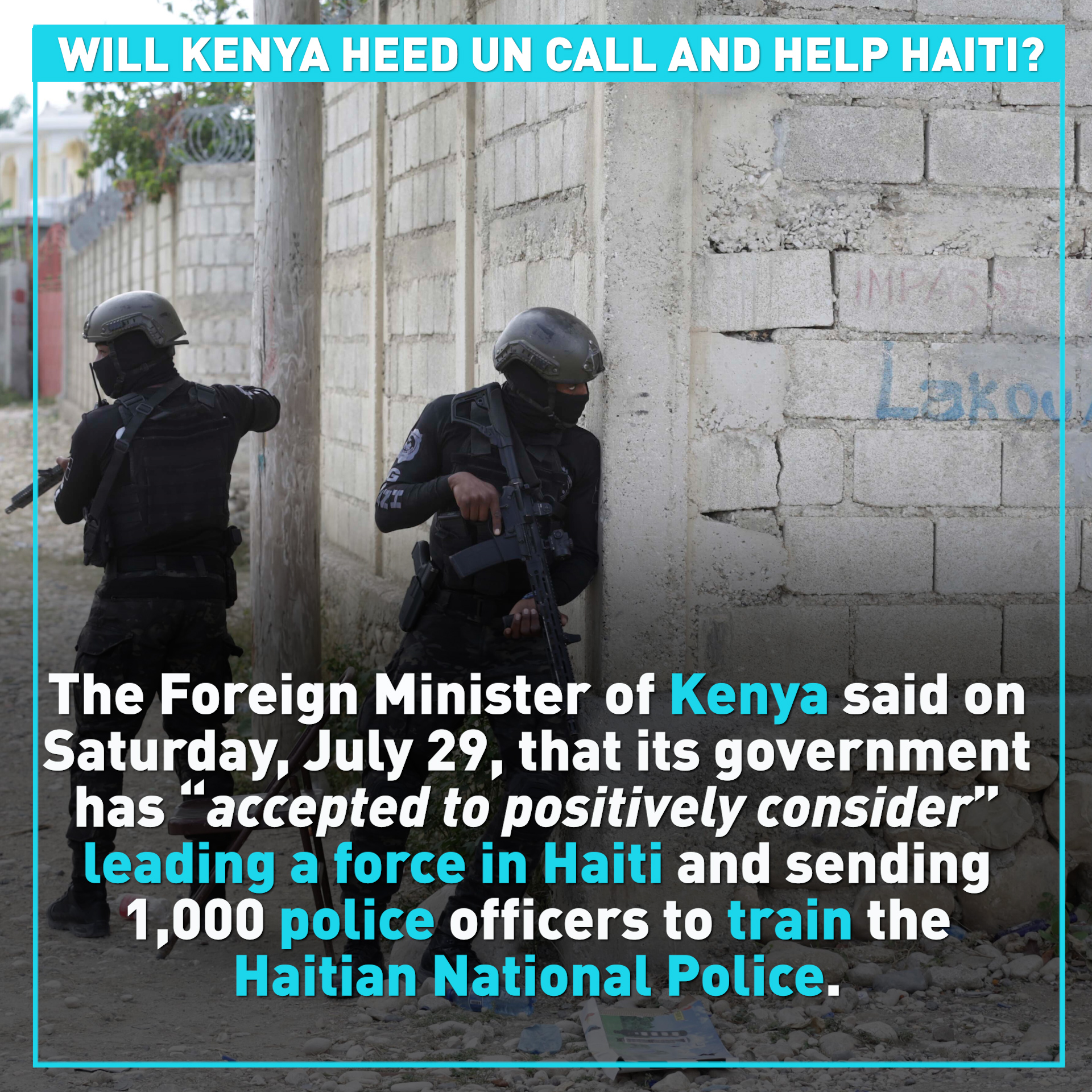 Kenya considers heeding UN call to send forces to help beleaguered Haiti 