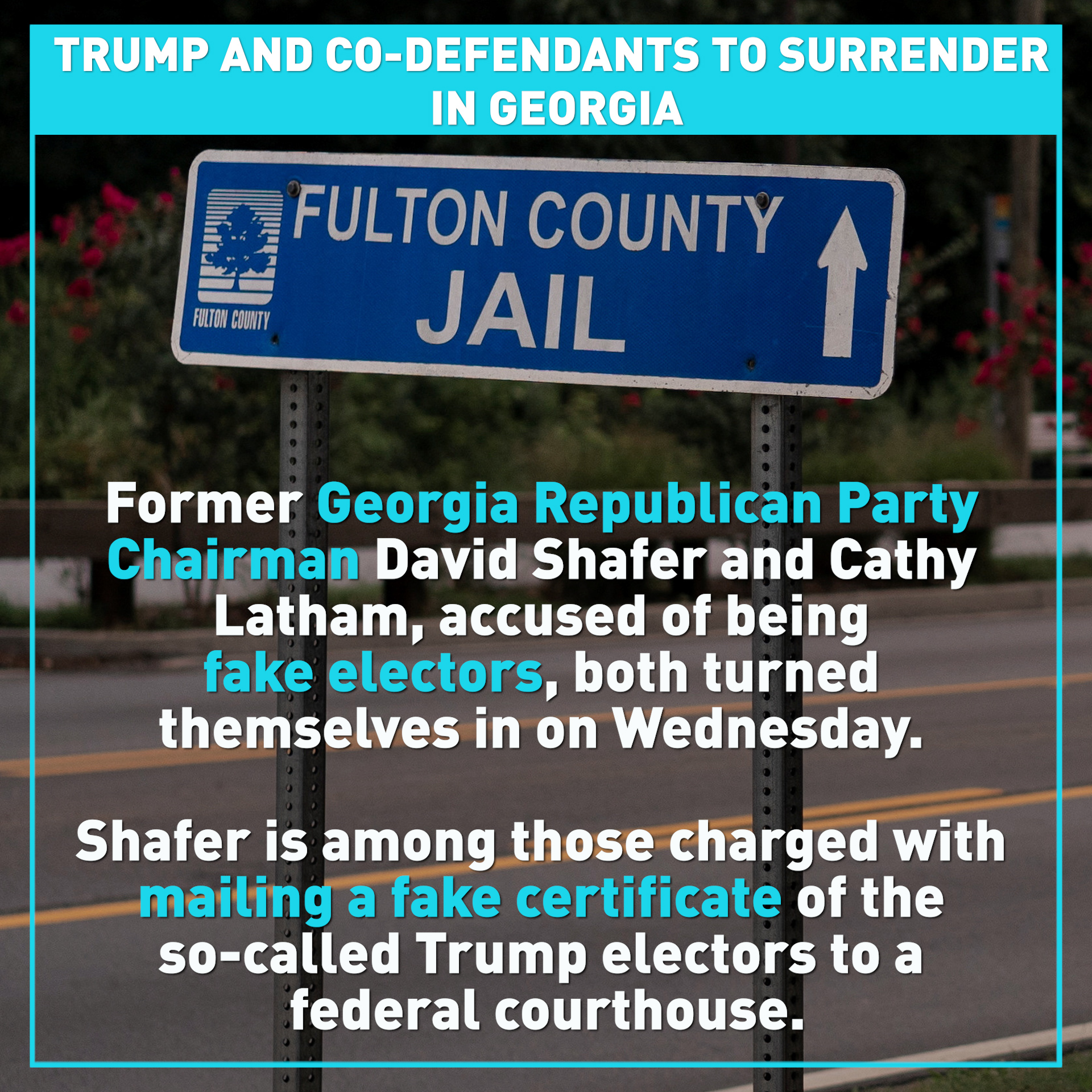 Trump and 18 co-defendants to surrender in Georgia 