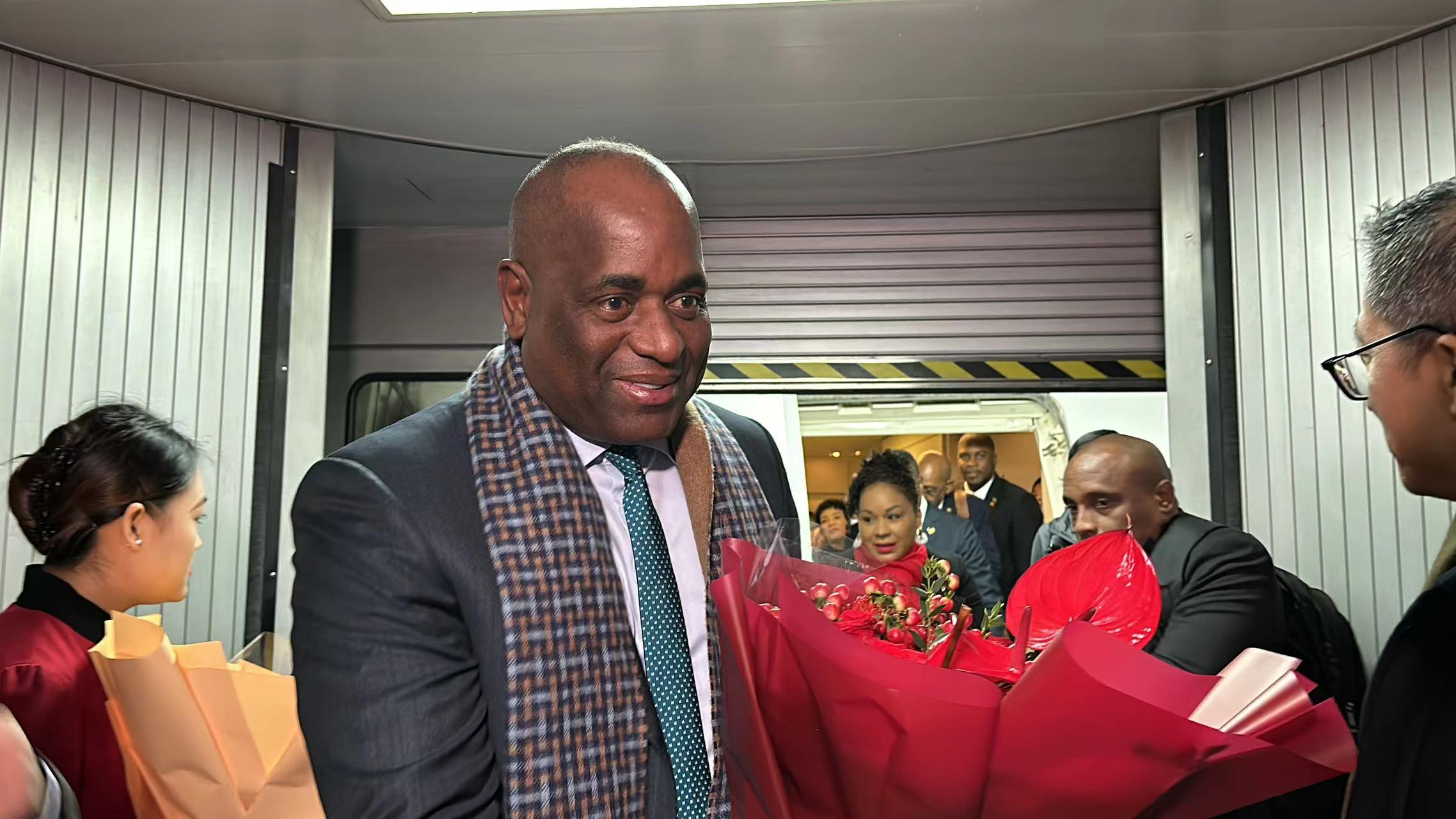 Dominican Prime Minister Roosevelt Skerrit arrived in Beijing for an official visit to China