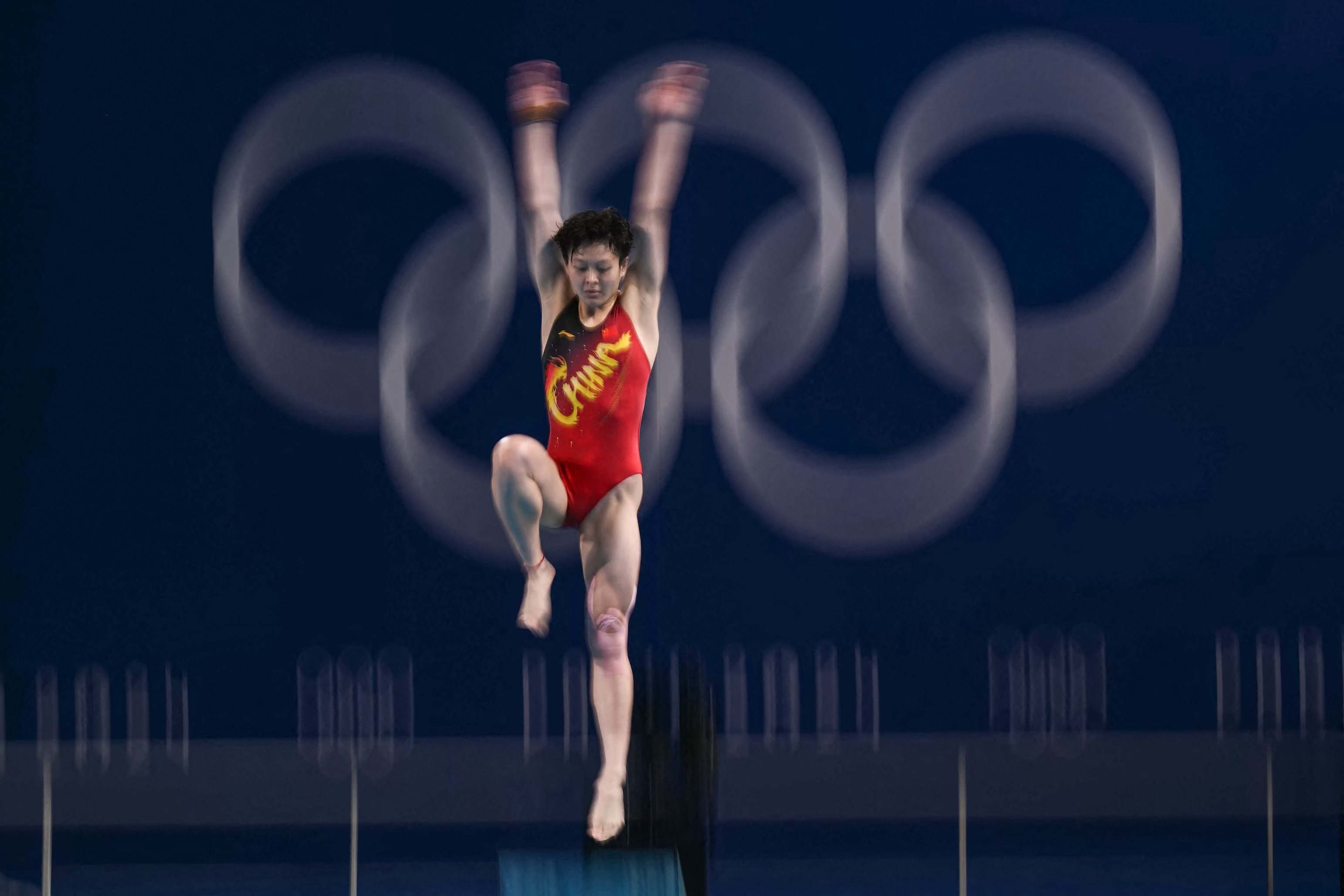 China's Chen Yiwen competes in the women's 3m springboard diving final during the Paris 2024 Olympic Games on August 9, 2024. Photo: Oli SCARFF / AFP