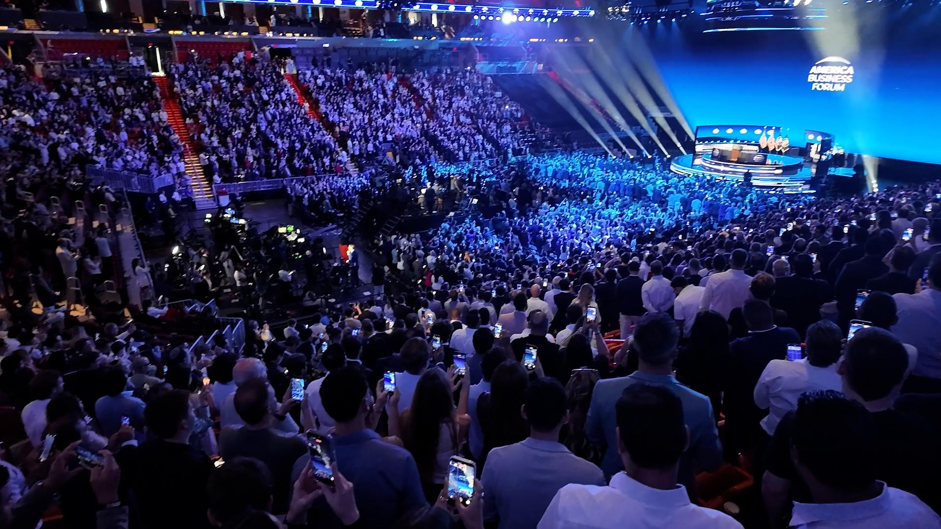 Trump addresses business leaders at the America Business Forum 