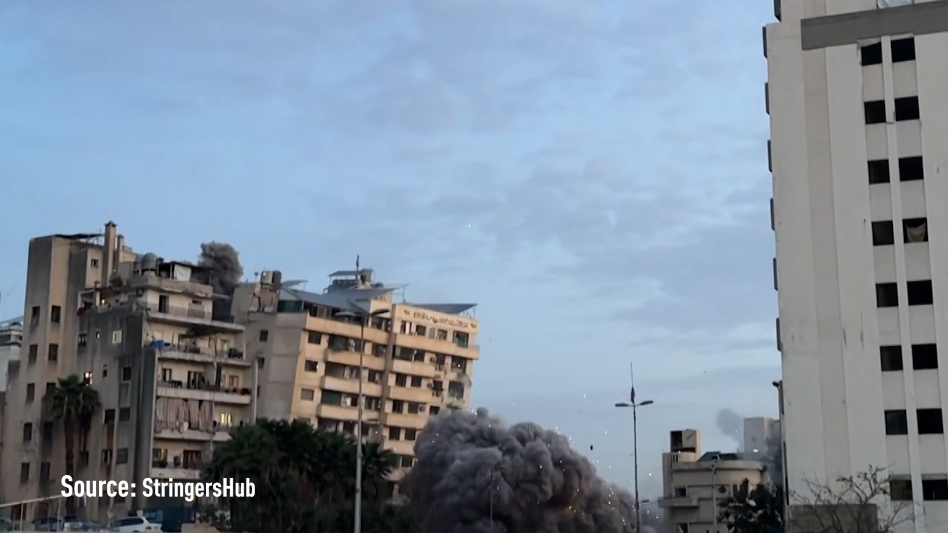 Israeli airstrike flattens a building in central Beirut