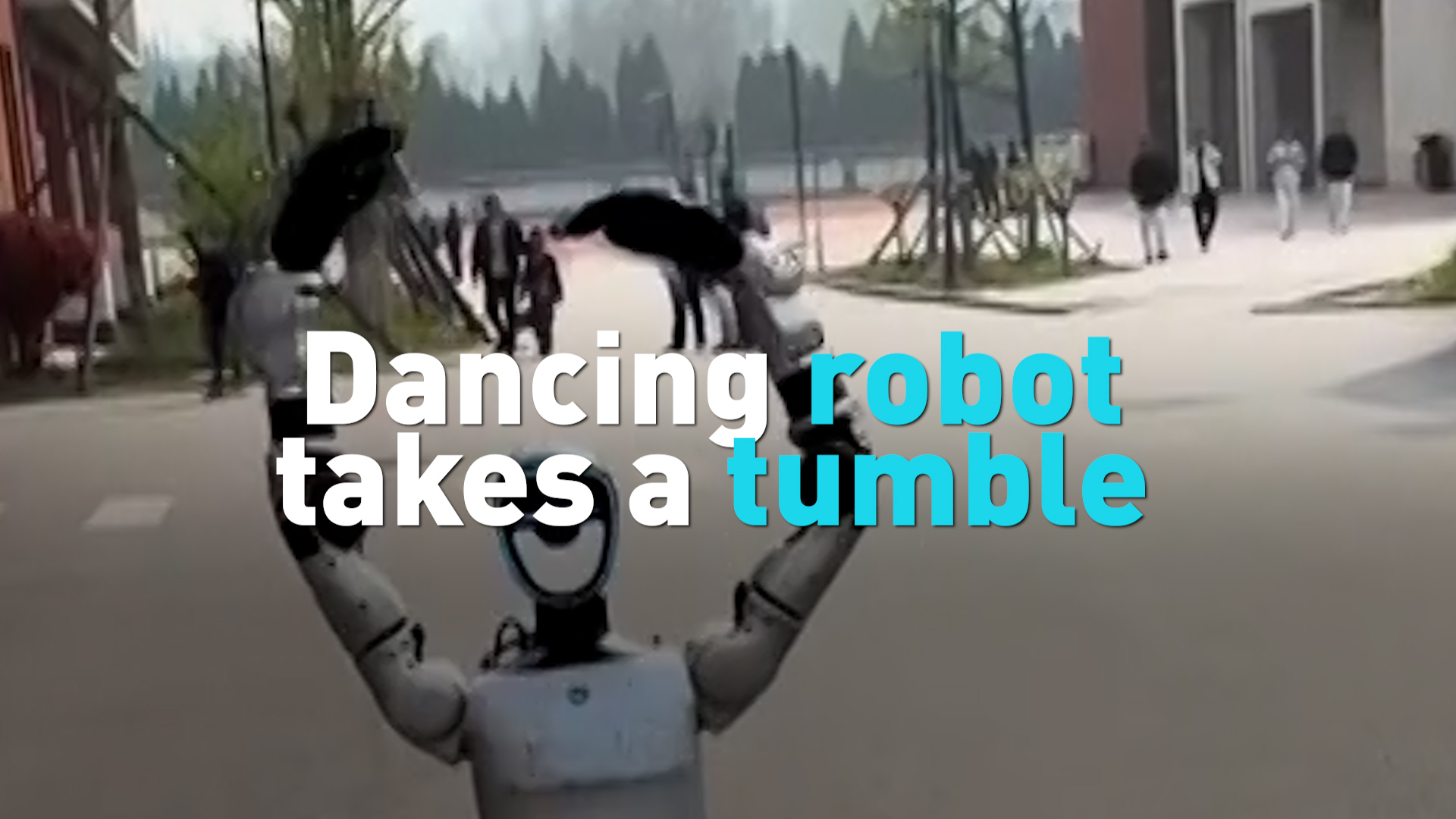 Dancing robot takes a tumble