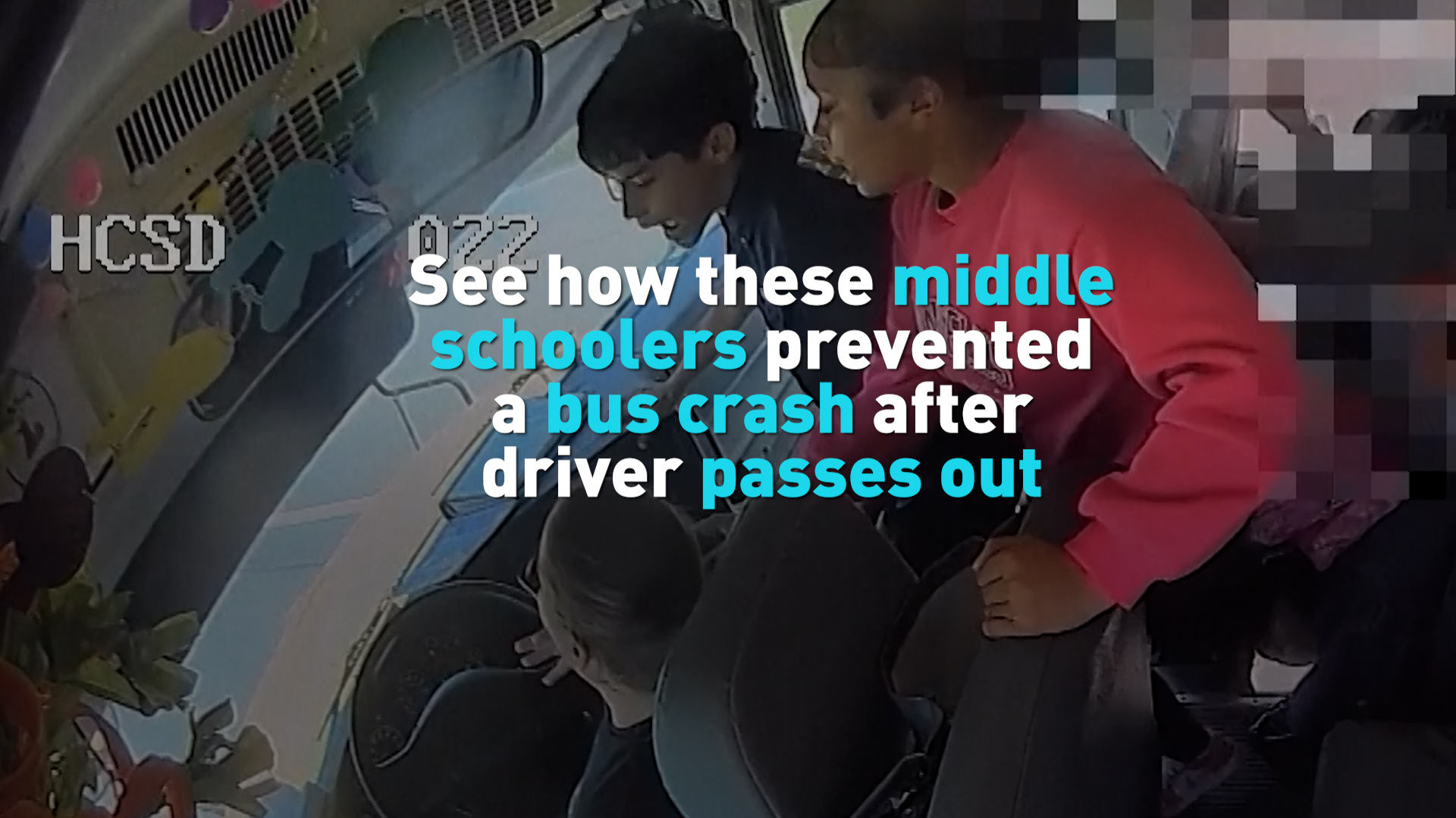 See how middle schoolers prevented a bus crash after driver passes out