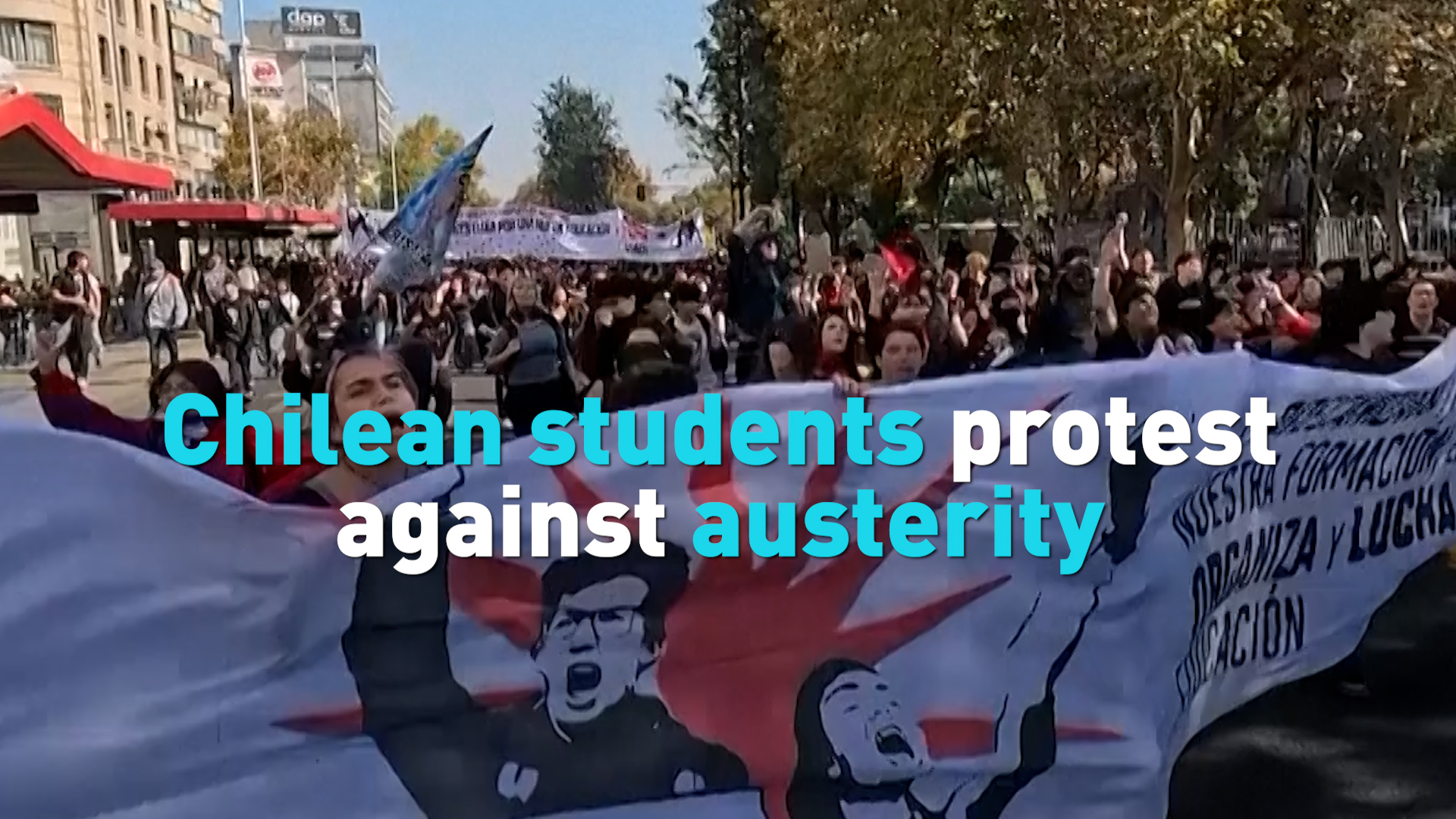 Chilean students protest against austerity