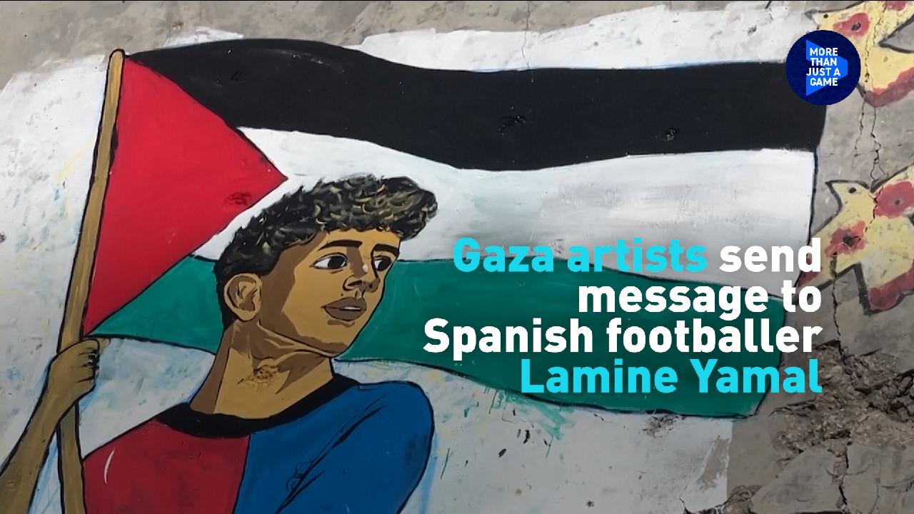 Gaza artists send message to Spanish footballer Lamine Yamal
