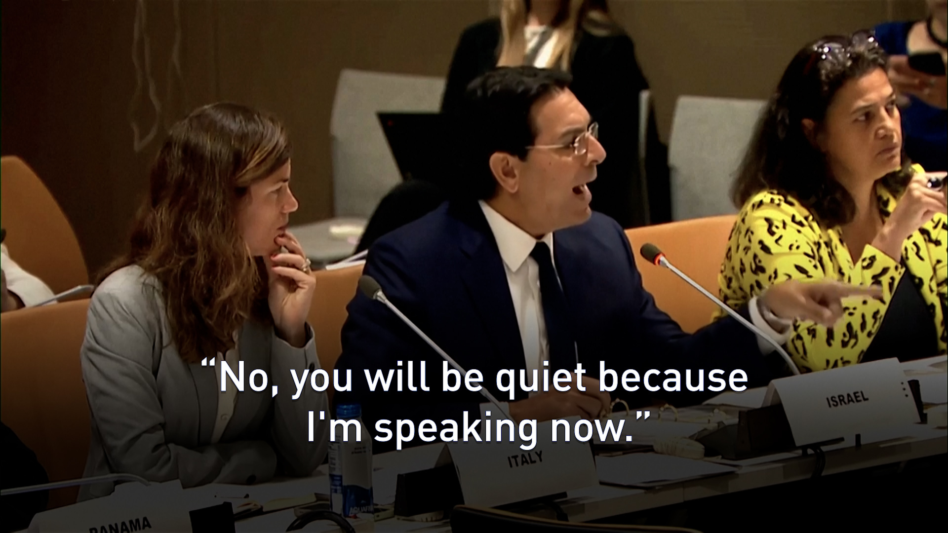 Israeli ambassador to the UN gets heated over sexual violence report