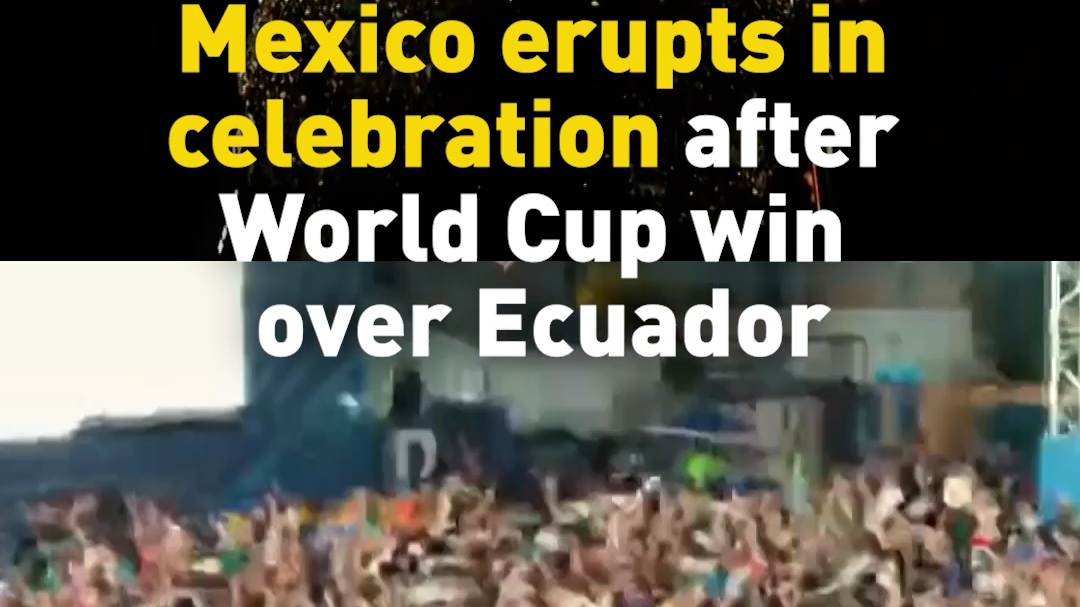 Mexico fans erupt in celebration after World Cup win over Ecuador