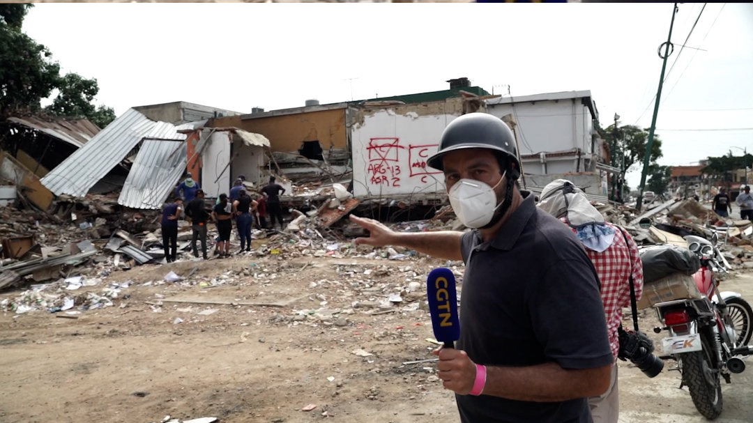 Scenes of destruction following twin earthquakes in Venezuela