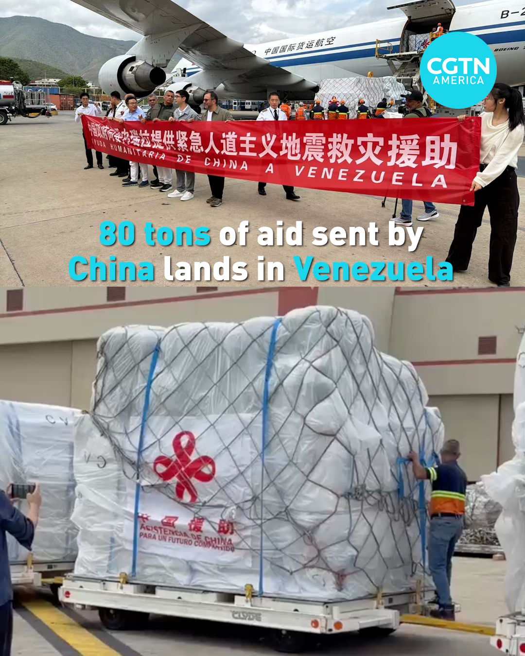 80 tones of aid sent by China lands in Venezuela