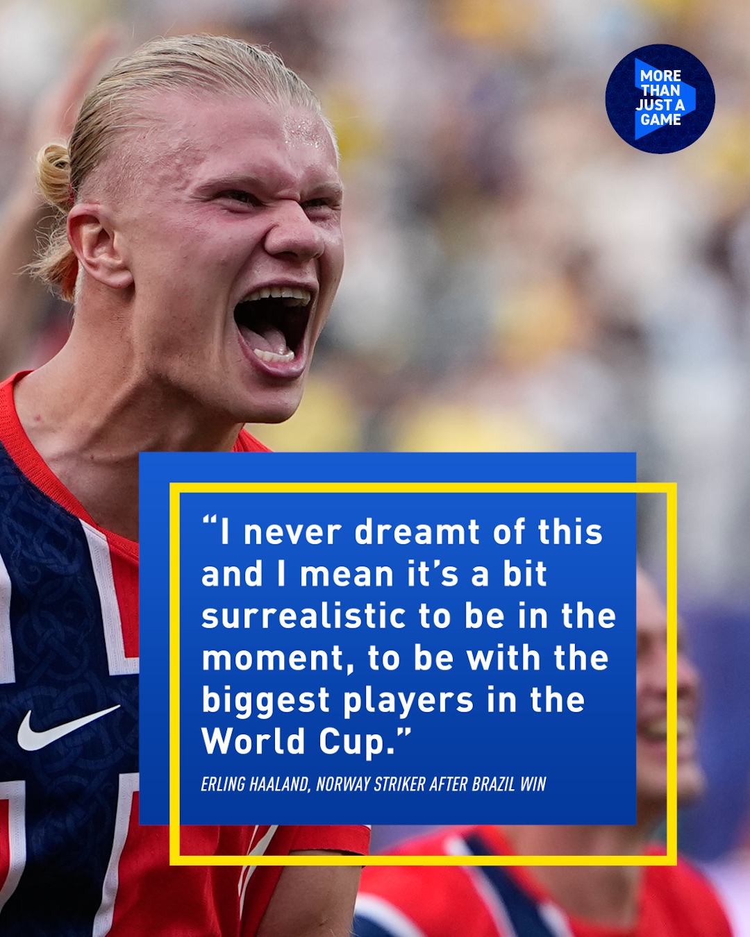 What did Norway's star Erling Haaland say after the Brazil game?
