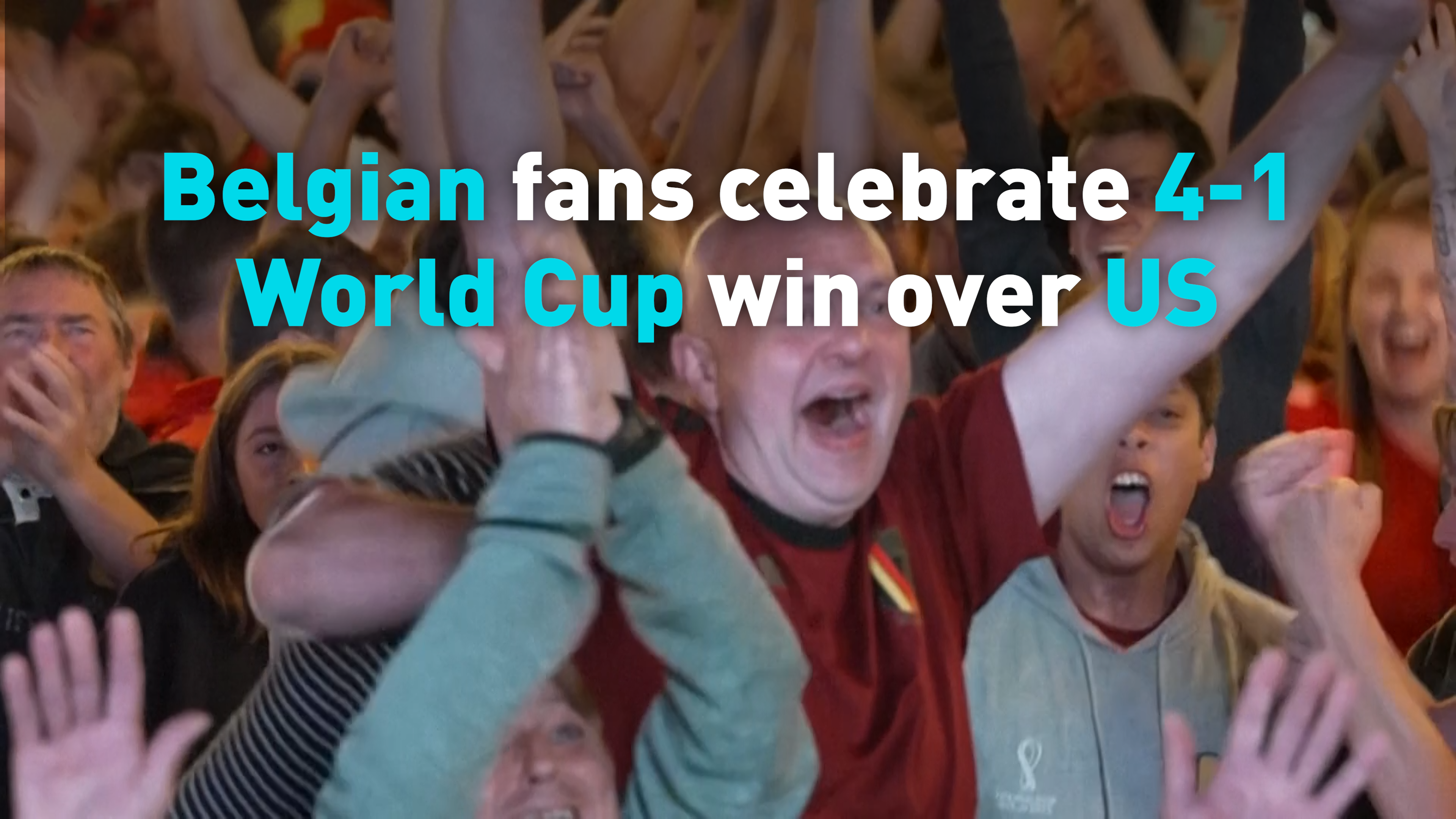 Belgian fans celebrate 4-1 World Cup win over US
