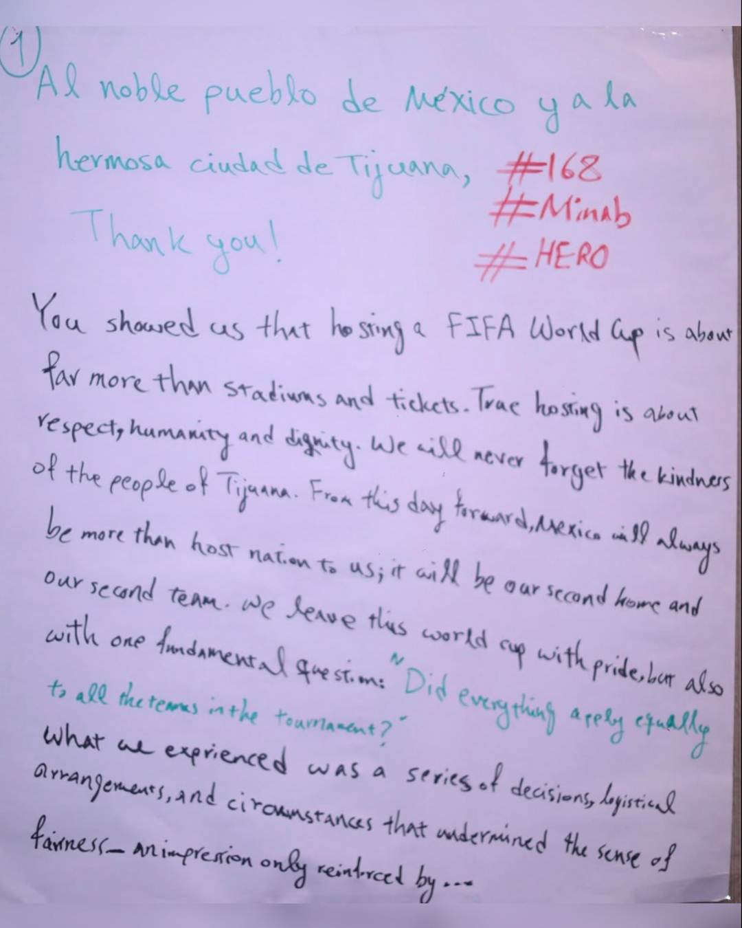 Iran team leaves a letter for Mexico after World Cup exit