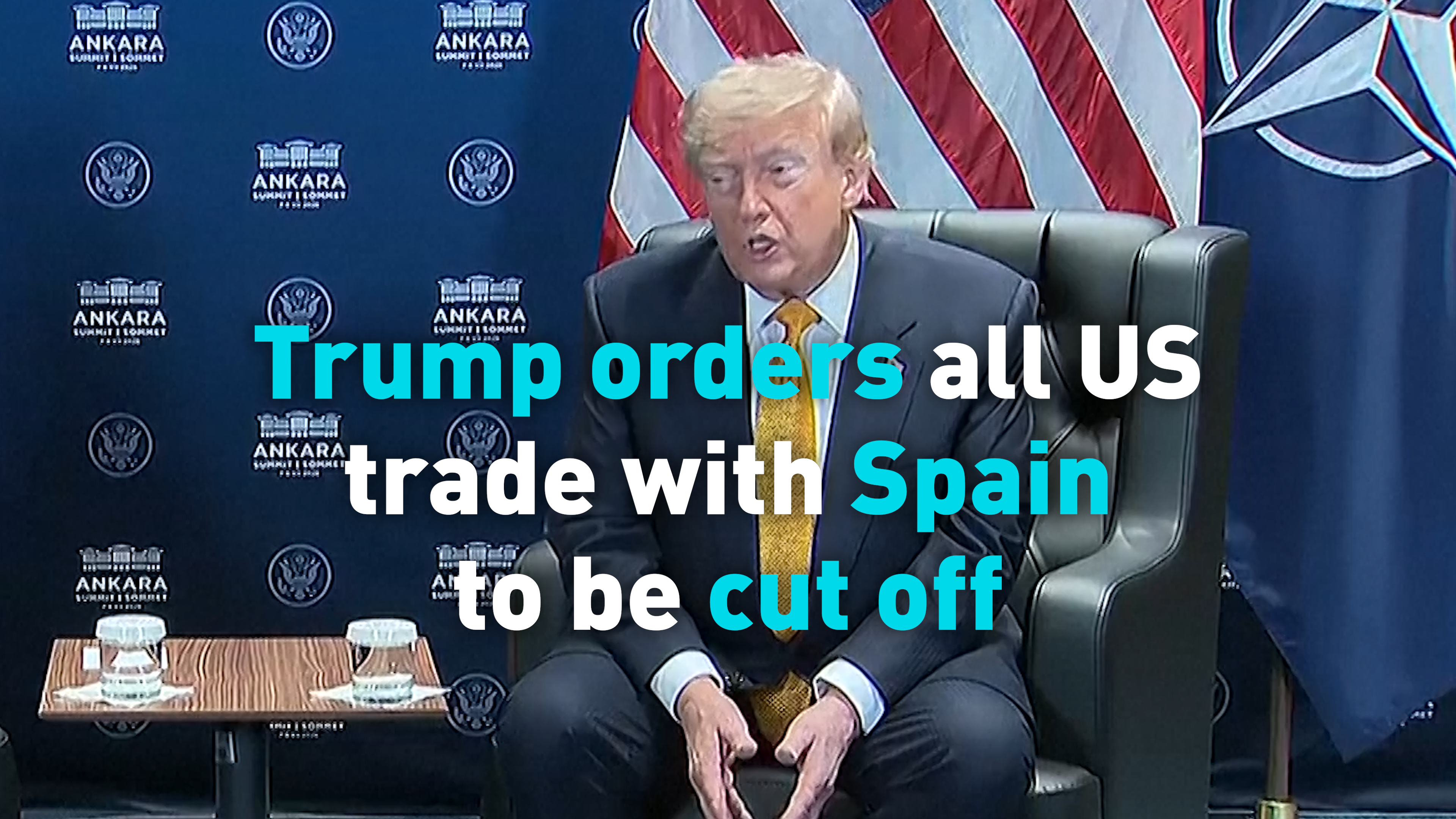 Trump orders all US trade with Spain to be cut off