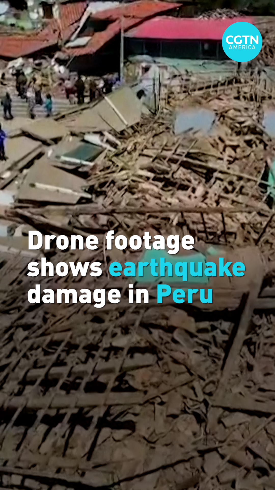 Drone footage shows earthquake damage in Peru 