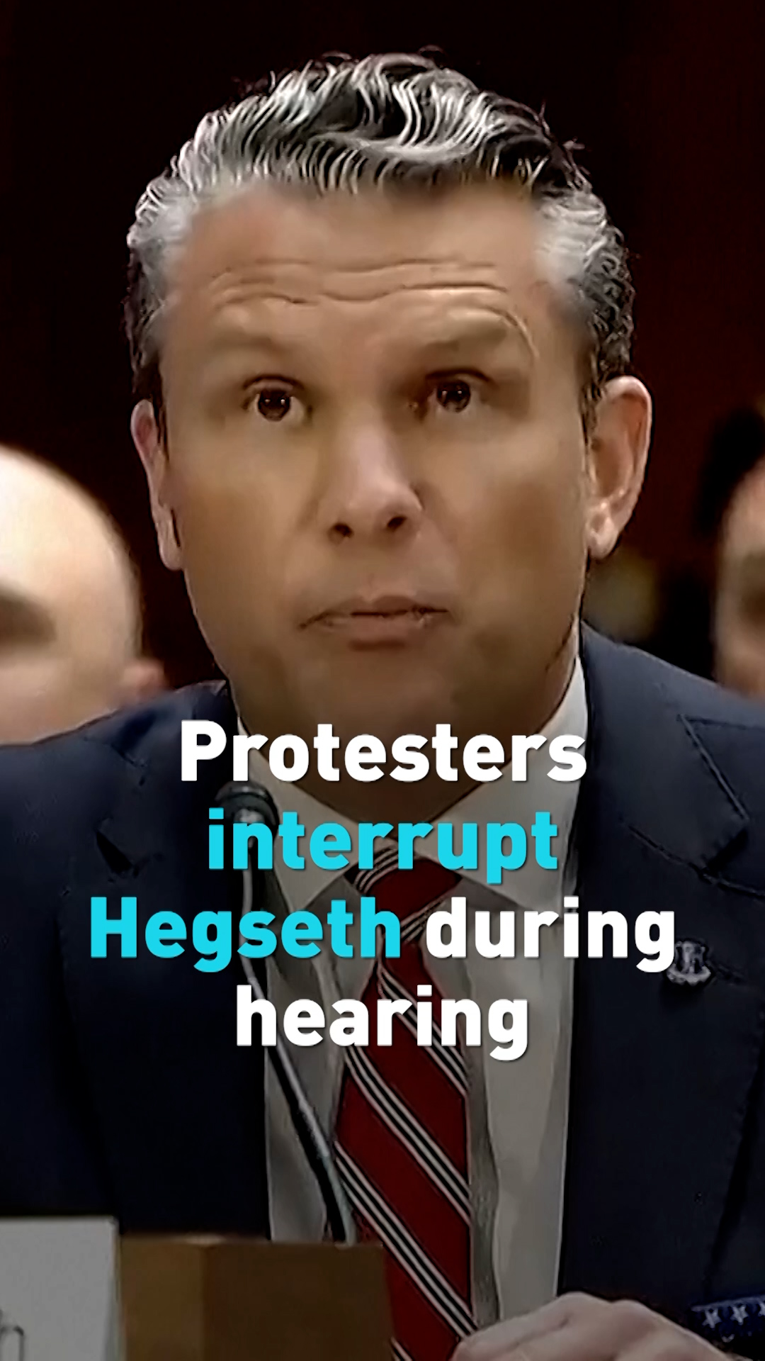 Protesters interrupt Pete Hegseth during hearing