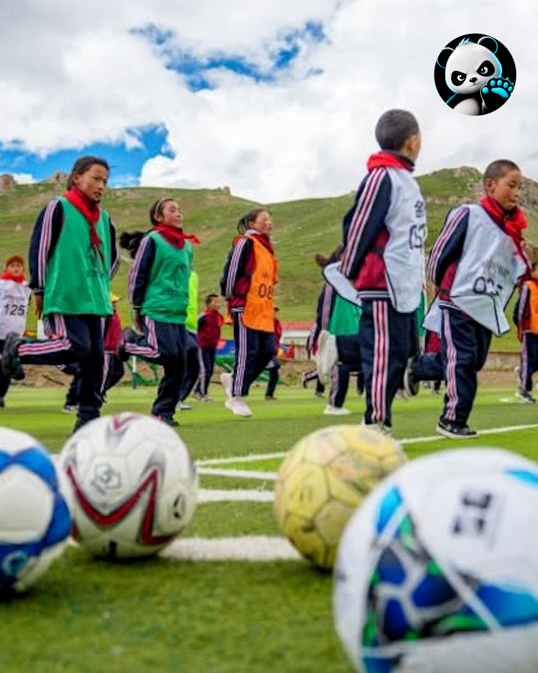 Young Chinese Players Celebrate World Cup In The Xizang Autonomous Region