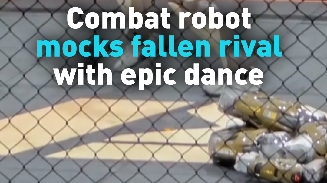 Combat robot mocks fallen rival with epic dance 