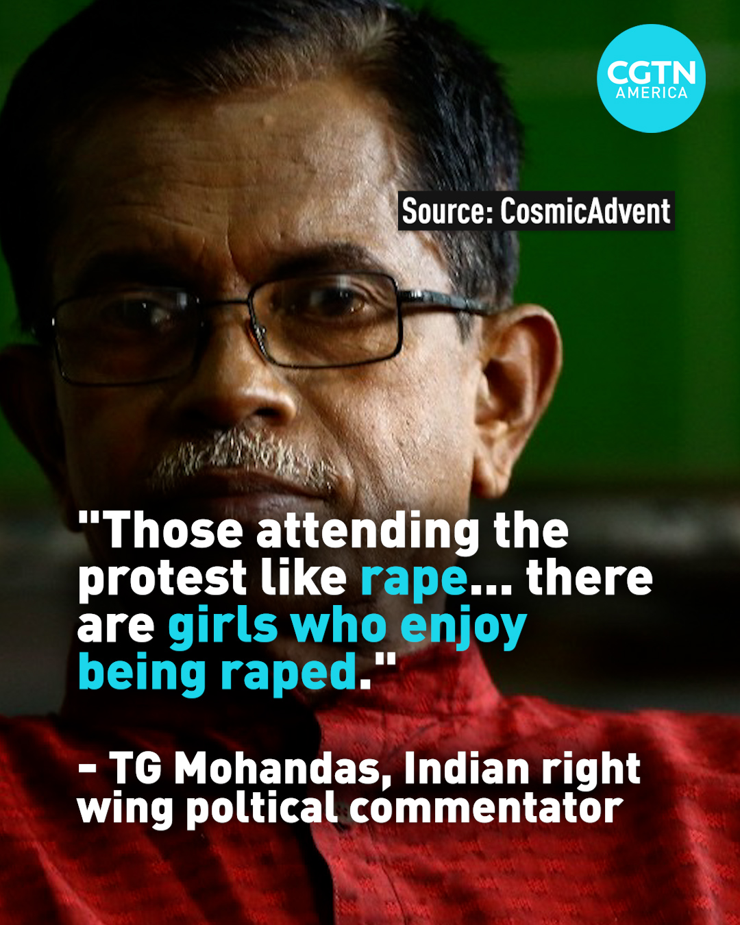 Right-wing poltical commentator's comments draw backlash in India