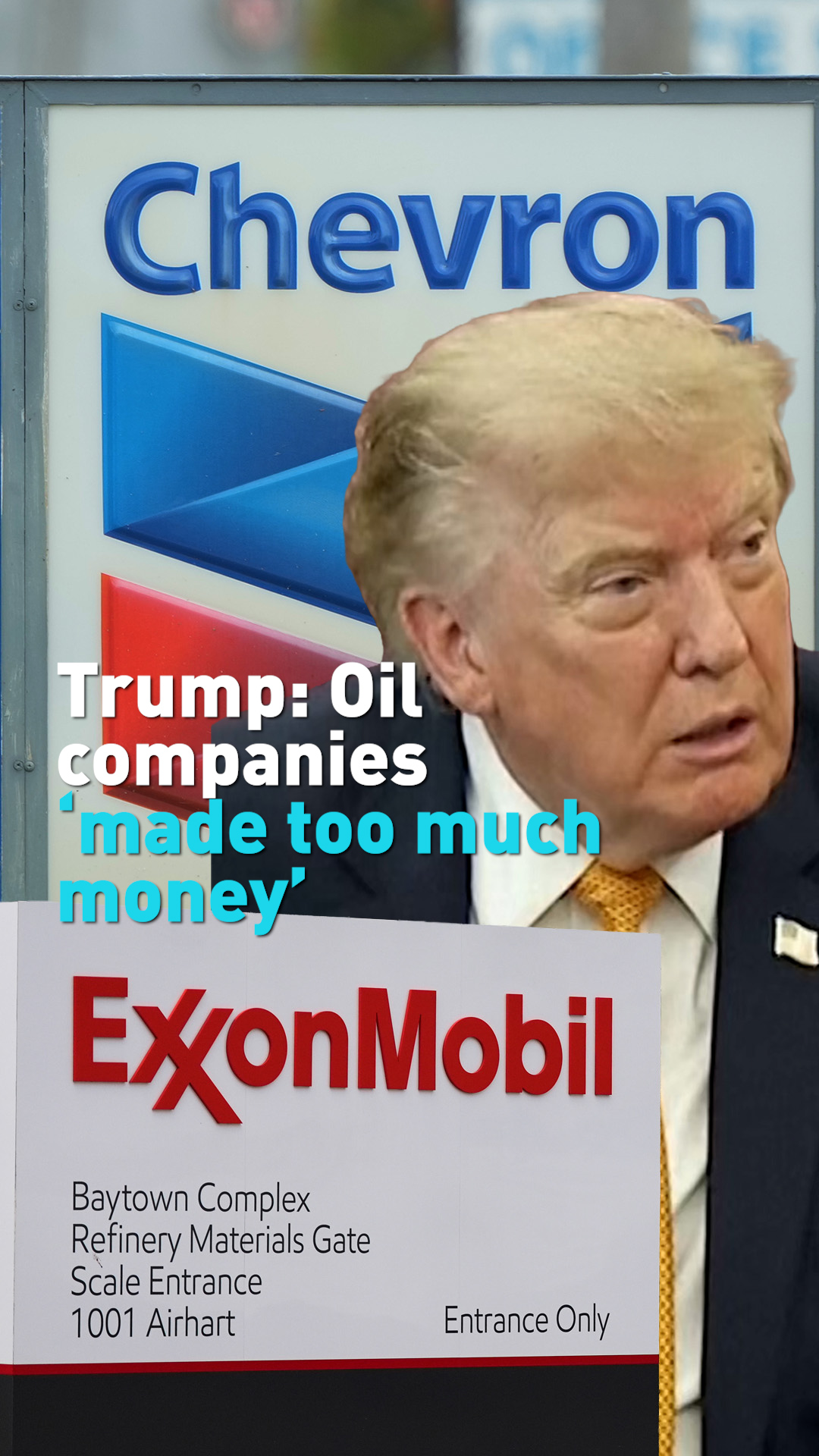Trump says oil companies 'made too much money'