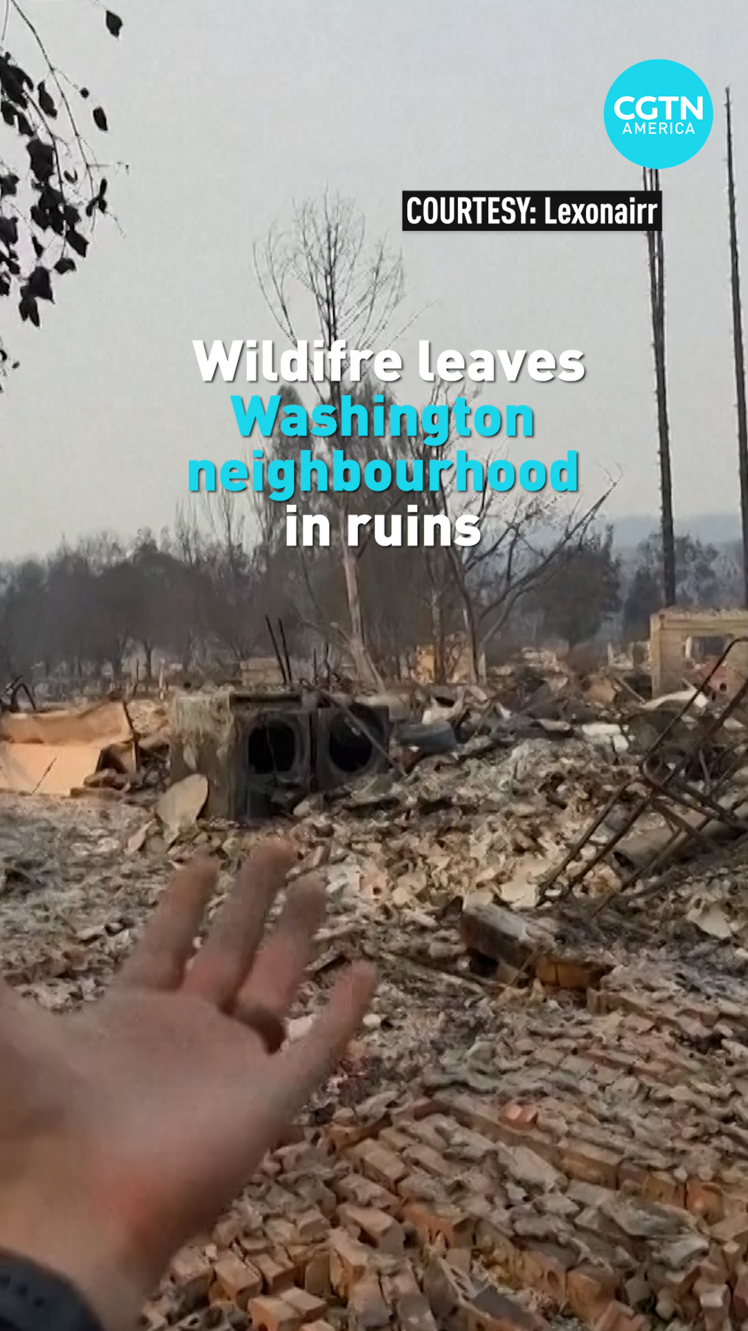 Wildfire leaves US state of Washington neighborhood in ruins