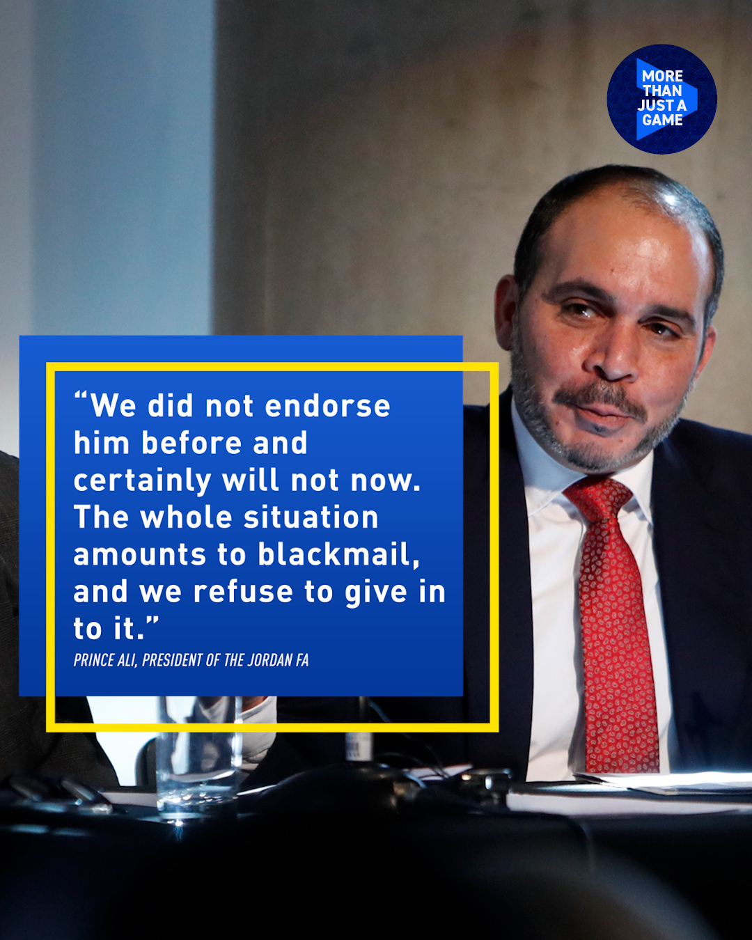 Jordan's Prince Ali says 