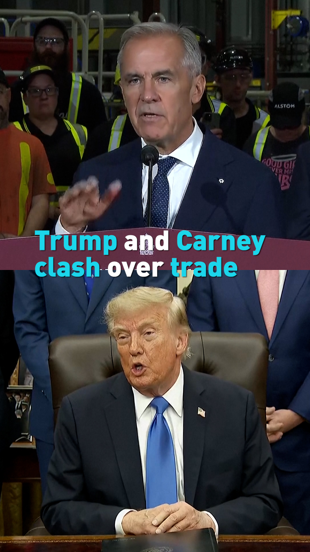 Trump and Carney clash over trade 
