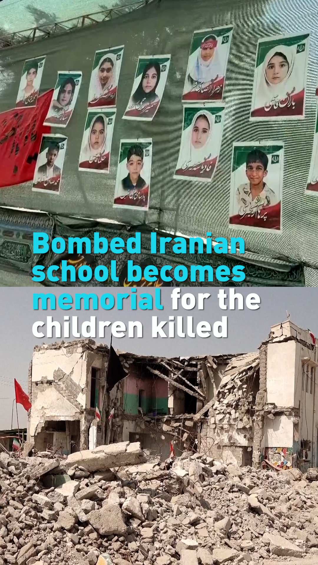 Bombed Iranian school becomes memorial for the children killed
