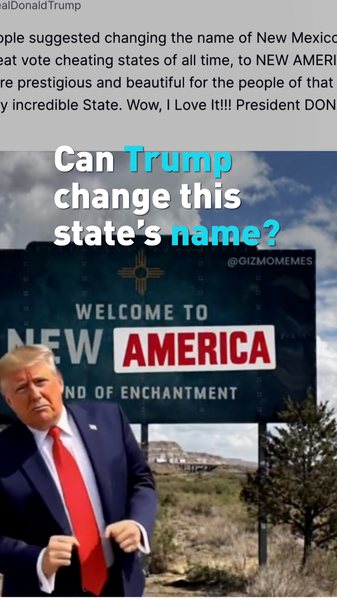 Trump suggests renaming New Mexico