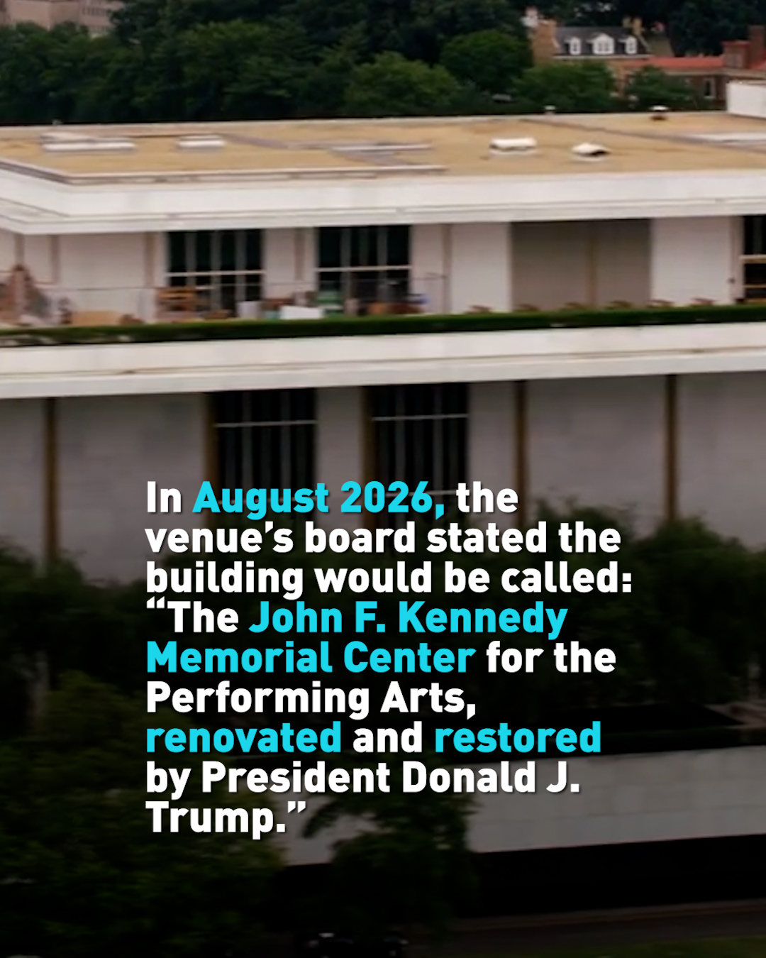 D.C.'s Kennedy Center closes 'indefinitely' after Trump name barred