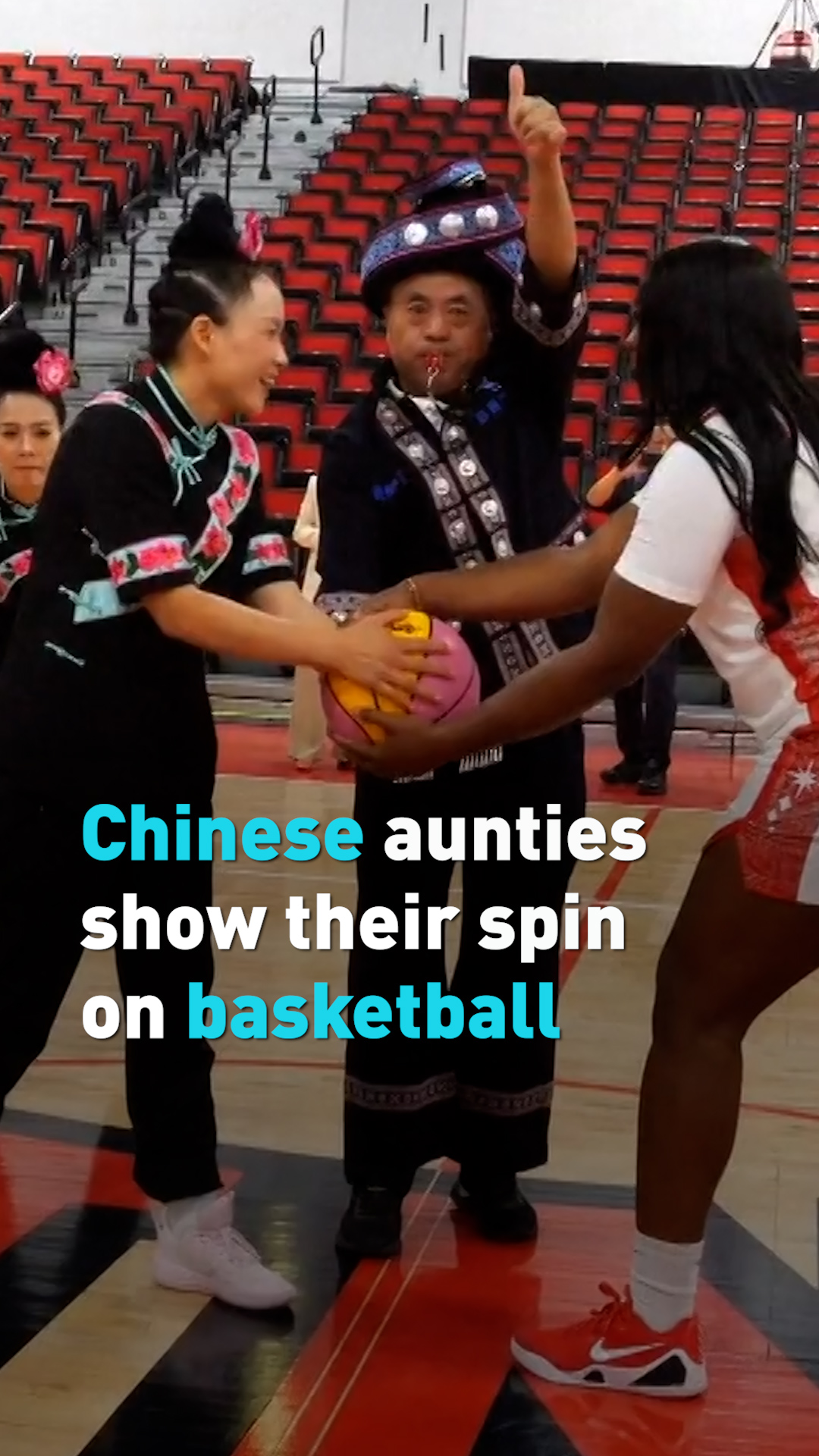 Chinese aunties show their spin on basketball
