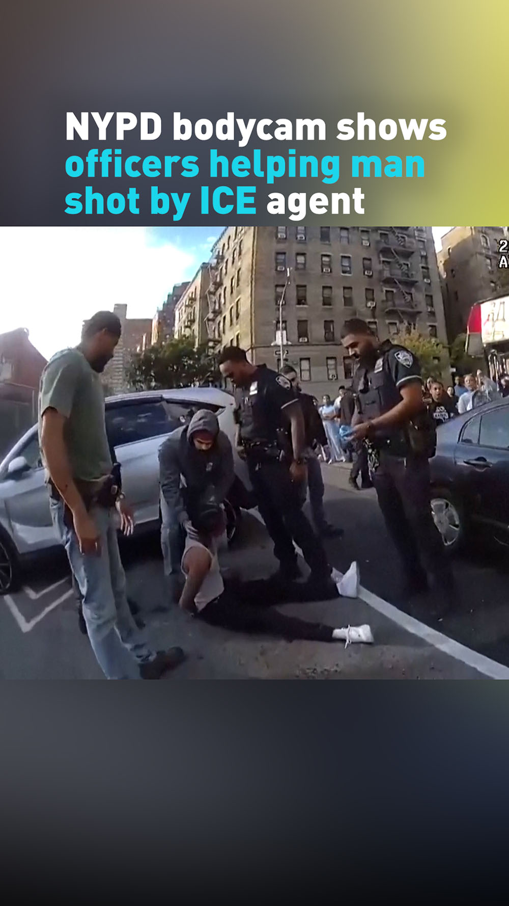 NYPD bodycam shows officers helping man shot by ICE agent