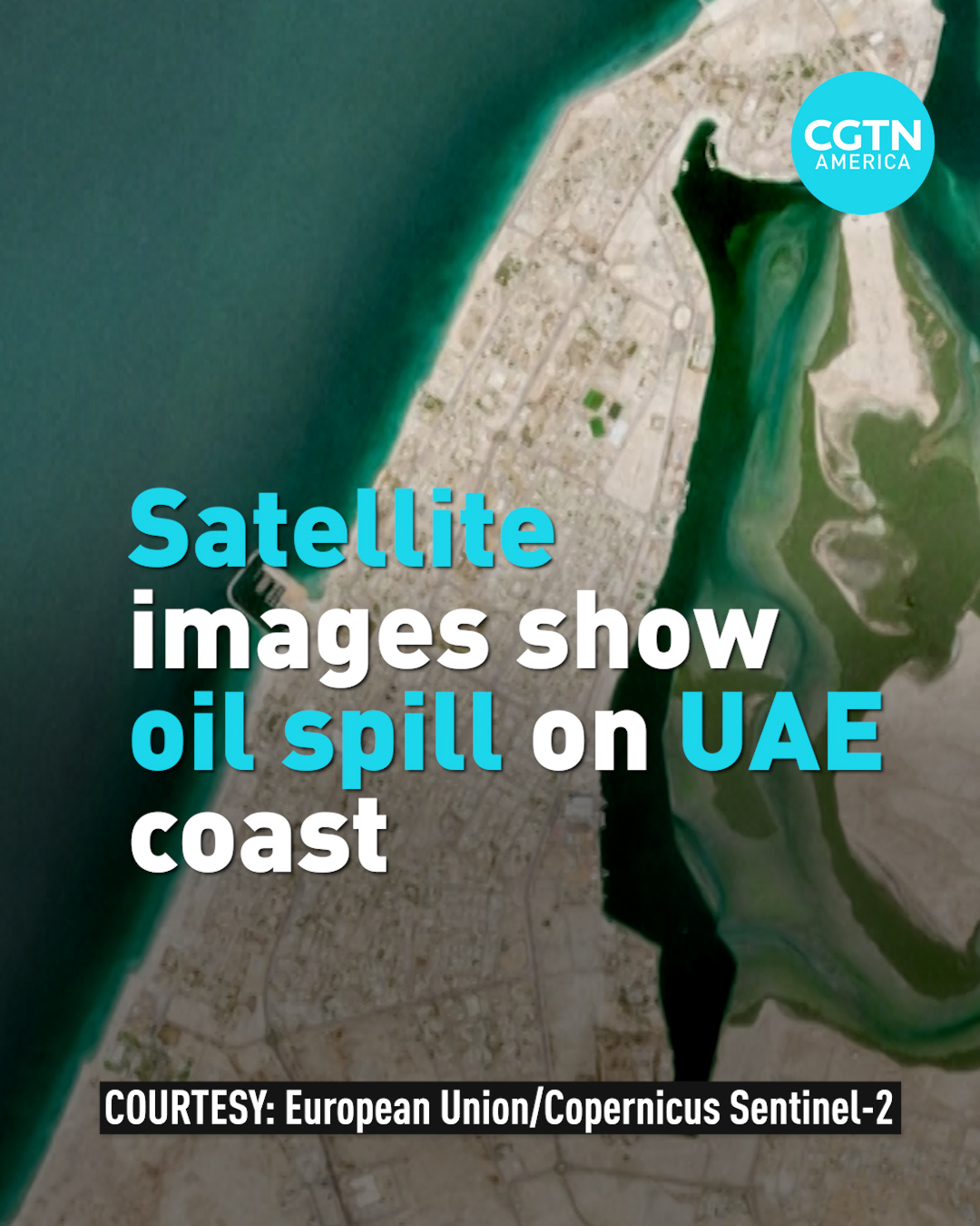 Satellite images show oil spill on UAE coast
